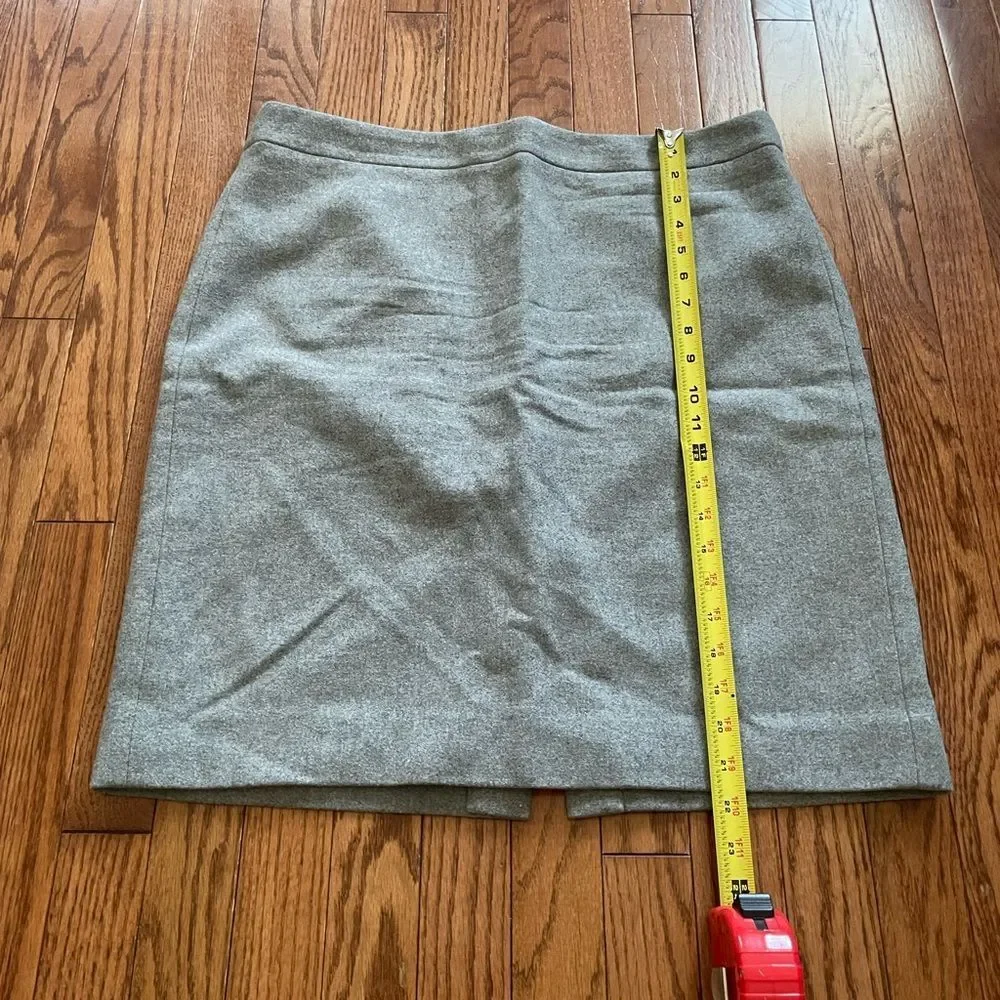 J. Crew Light Gray The Pencil Skirt Wool Women’s Sz 14 - Picture 3 of 9